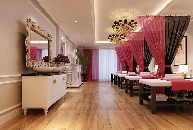 Thi công sàn nhựa vân gỗ cho khách sạn, spa làm đẹp Thi công sàn nhựa vân gỗ cho khách sạn, spa làm đẹp