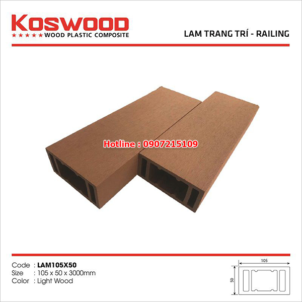 Lam trang trí gỗ nhựa ngoài trời KOSWOOD: Lam trang trí gỗ nhựa ngoài trời KOSWOOD: