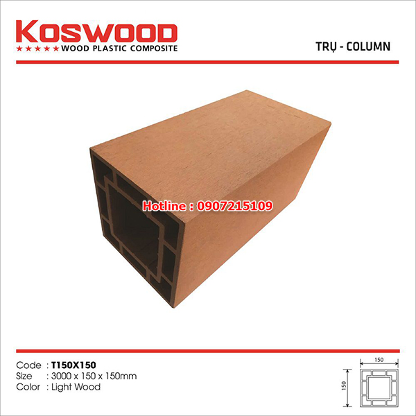 Trụ gỗ nhựa ngoài trời KOSWOOD: Trụ gỗ nhựa ngoài trời KOSWOOD: