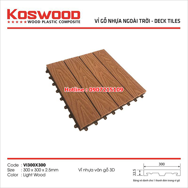 Vỉ gỗ nhựa ngoài trời KOSWOOD Vỉ gỗ nhựa ngoài trời KOSWOOD