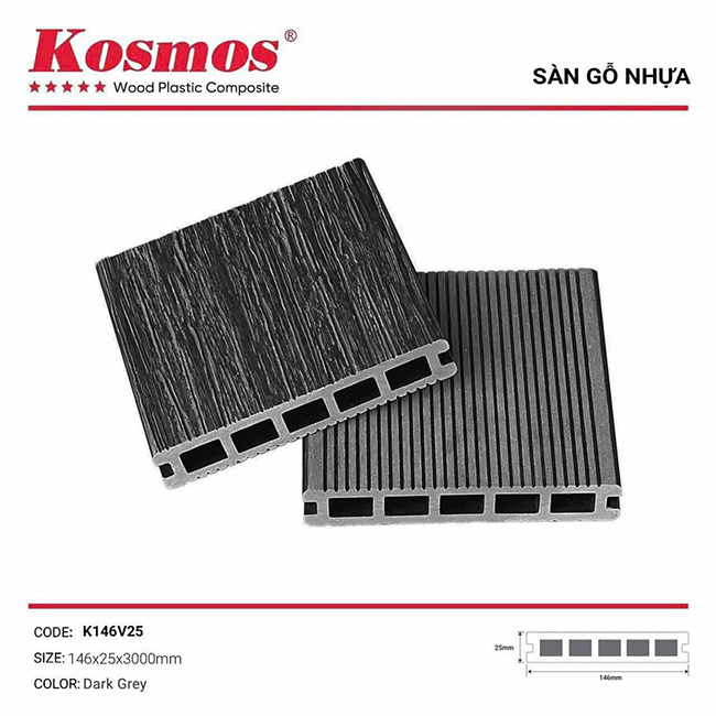 Bộ sưu tập gỗ nhựa ngoài trời Kosmos K146V25 dark grey Bộ sưu tập gỗ nhựa ngoài trời Kosmos K146V25 dark grey