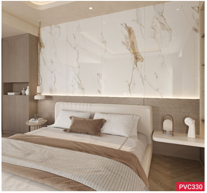 Tấm PVC vân đá trang trí vách đầu giường cho trẻ Tấm PVC vân đá trang trí vách đầu giường cho trẻ